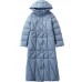 Simple Blue Button Pockets slim fit Winter Duck Down Coats