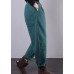 Chic elastic waist wide leg pants stylish blue Outfits pockets harem pants