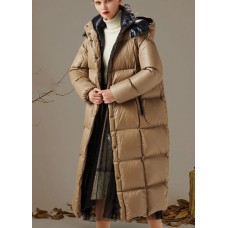 Handmade Khaki Button Pockets fashion Winter Duck Down down coat