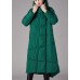 Organic Green Stand Collar Pockets asymmetrical design Winter Duck Down down coat