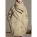 Plus Size Khaki Peter Pan Collar Button Winter Duck Down Coat