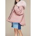 Trendy Pink Raccoon hair collar Pockets zippered Winter Duck Down Puffer Jacket