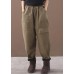 new thick cotton harem pants false pockets army green pants