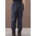 Simple navy winter Jeans  thick elastic waist Inspiration women trousers