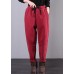 Elegant elastic waist women pants oversize red Tutorials drawstring Jeans