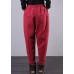 Elegant elastic waist women pants oversize red Tutorials drawstring Jeans